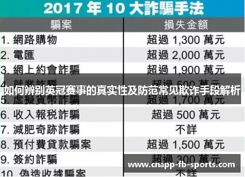 如何辨别英冠赛事的真实性及防范常见欺诈手段解析 如何辨别英冠赛事的真实性及防范常见欺诈手段解析
