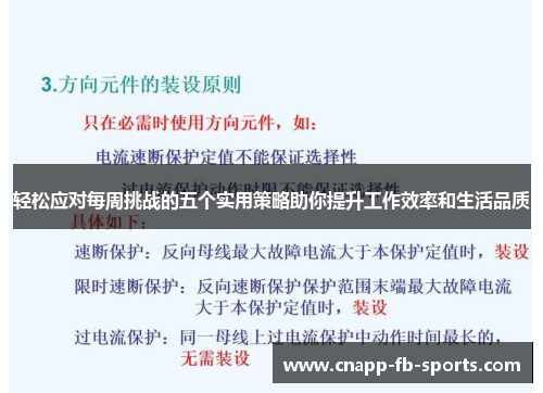 轻松应对每周挑战的五个实用策略助你提升工作效率和生活品质